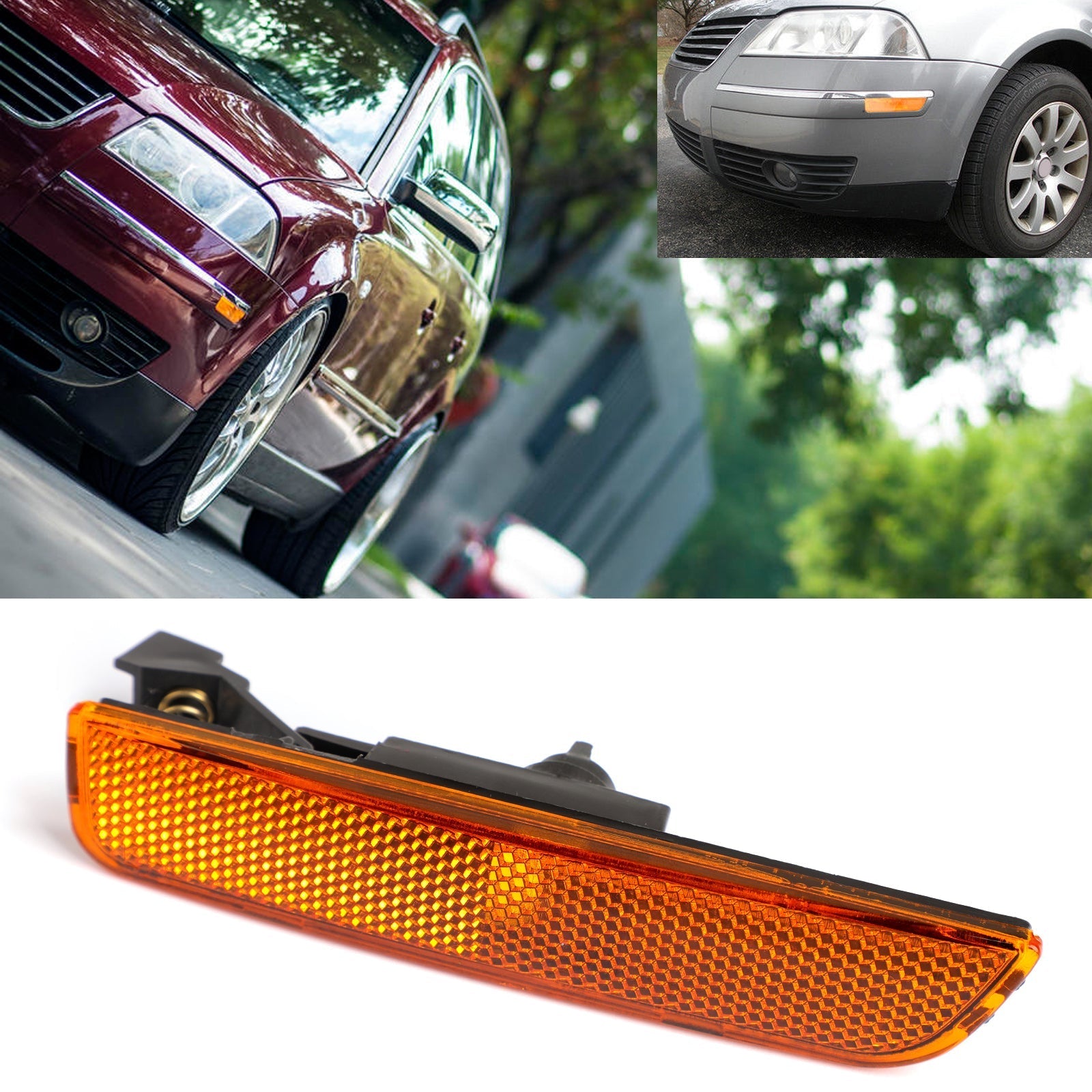 Luces de posición laterales del parachoques delantero izquierdo ámbar para VW Passat B5.5 2001-2005 genérico