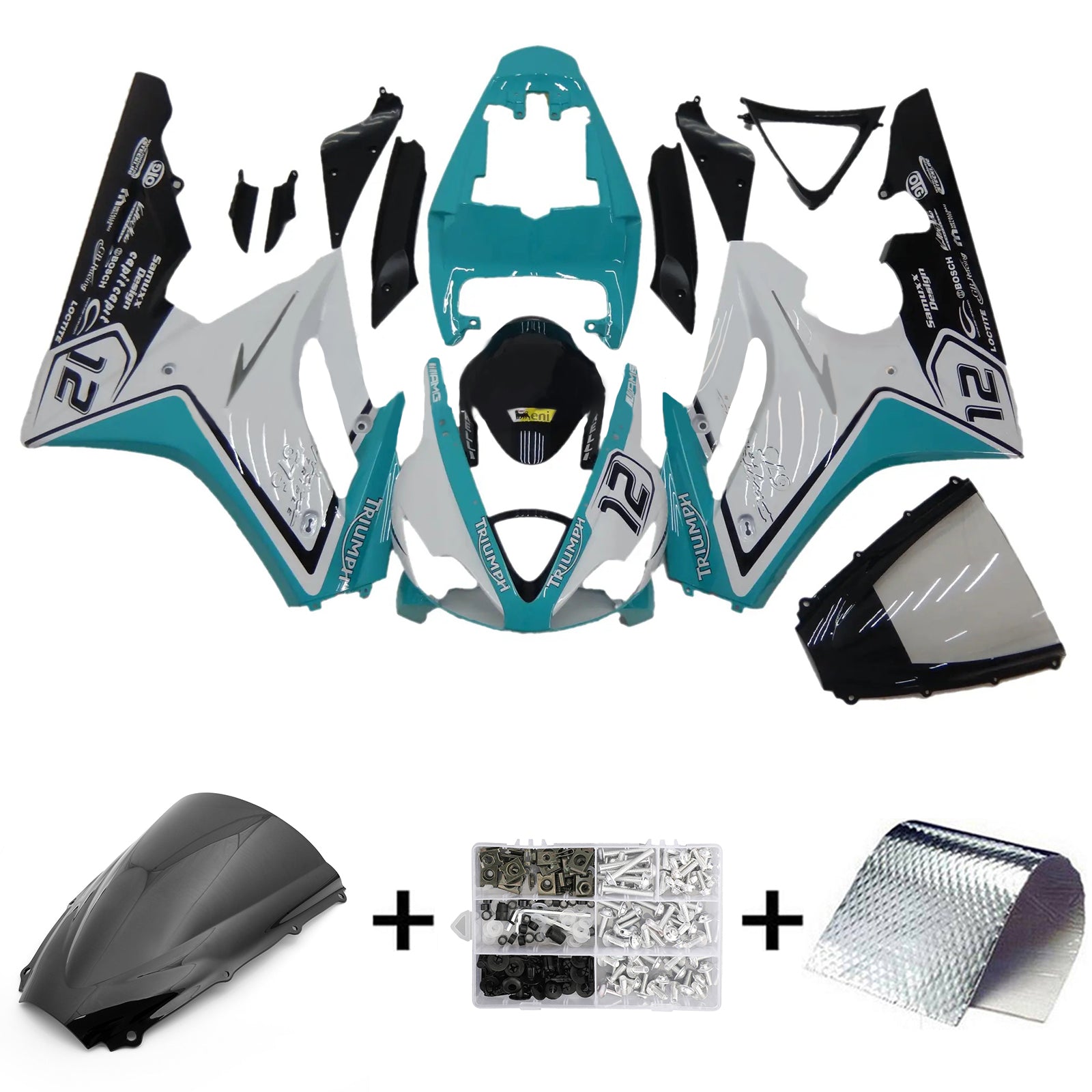 Amotopart Triumph Daytona 675 2006-2008 Kit de carenado de carrocería de plástico ABS