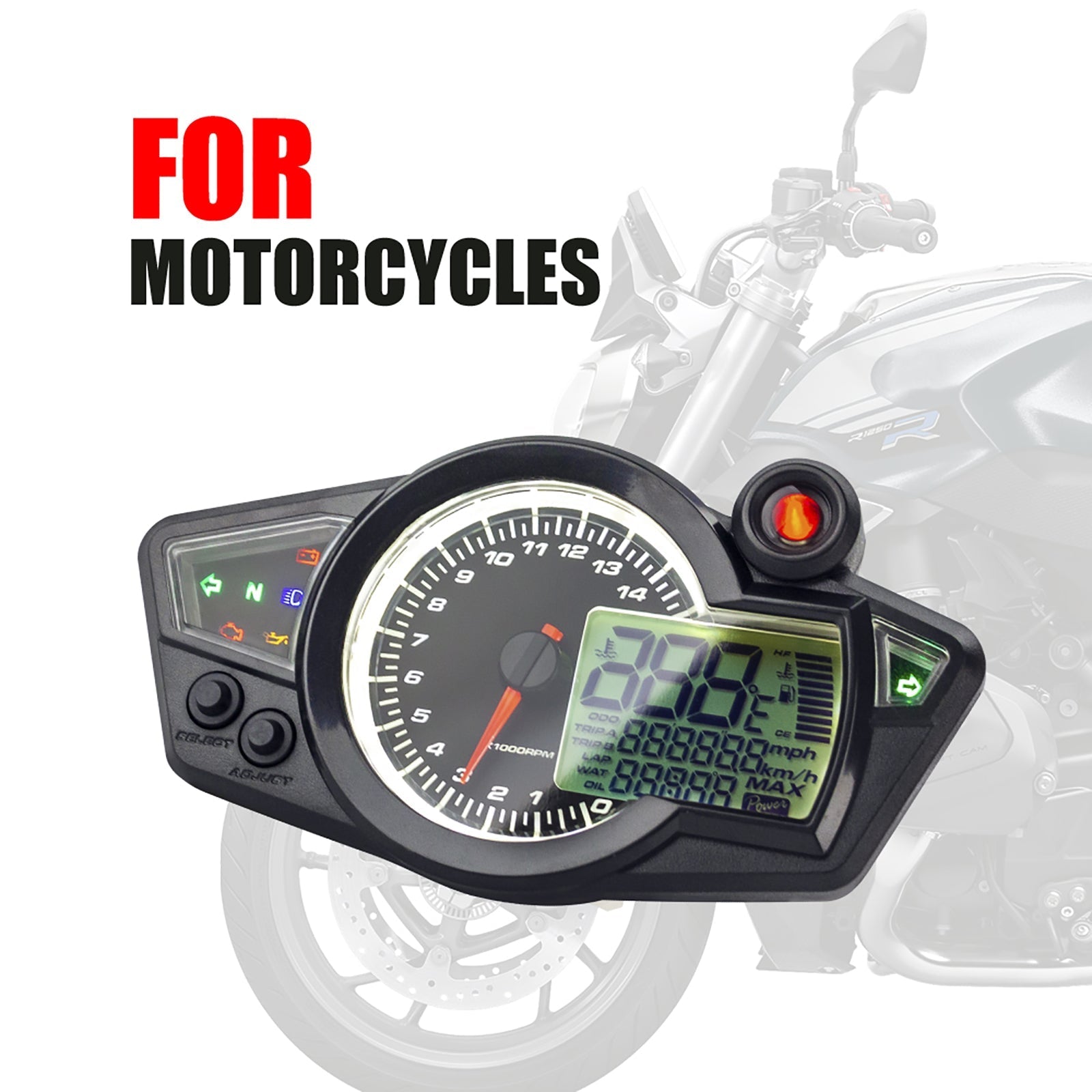 Tachymètre moto universel numérique LCD 1-6 vitesse compteur kilométrique compteur de vitesse générique