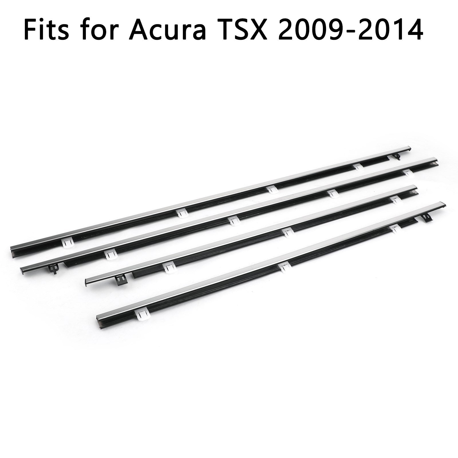 4x Moulure de ceinture 'étanchéité pour fenêtre extérieure de voiture pour Acura TSX 2009-2014 générique
