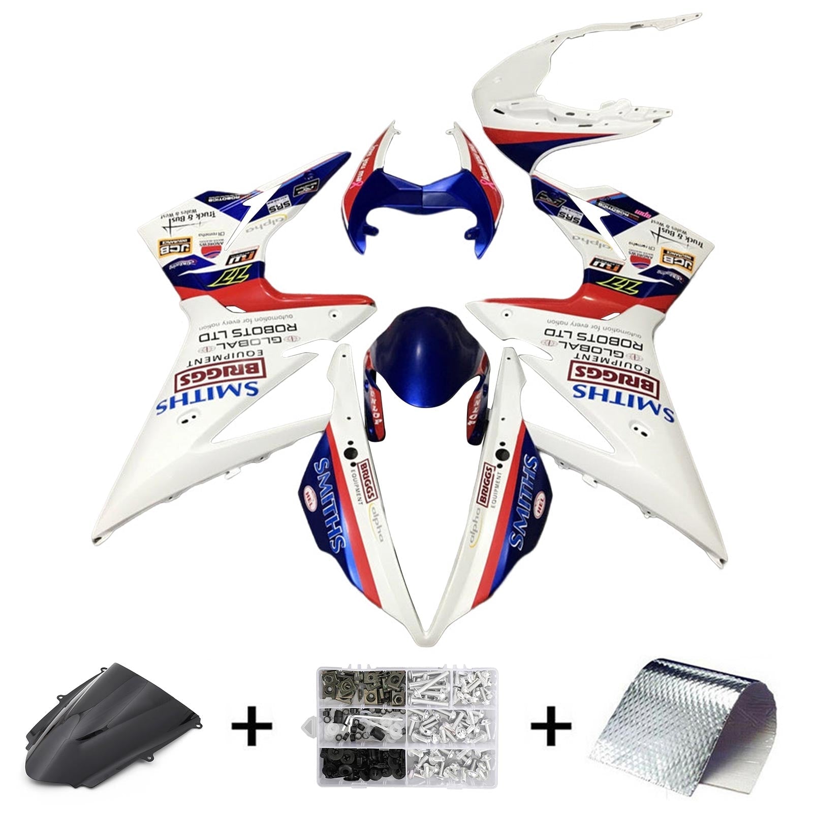 Amotopart Triumph Daytona 675 2013-2017 Kit de carenado de carrocería de plástico ABS