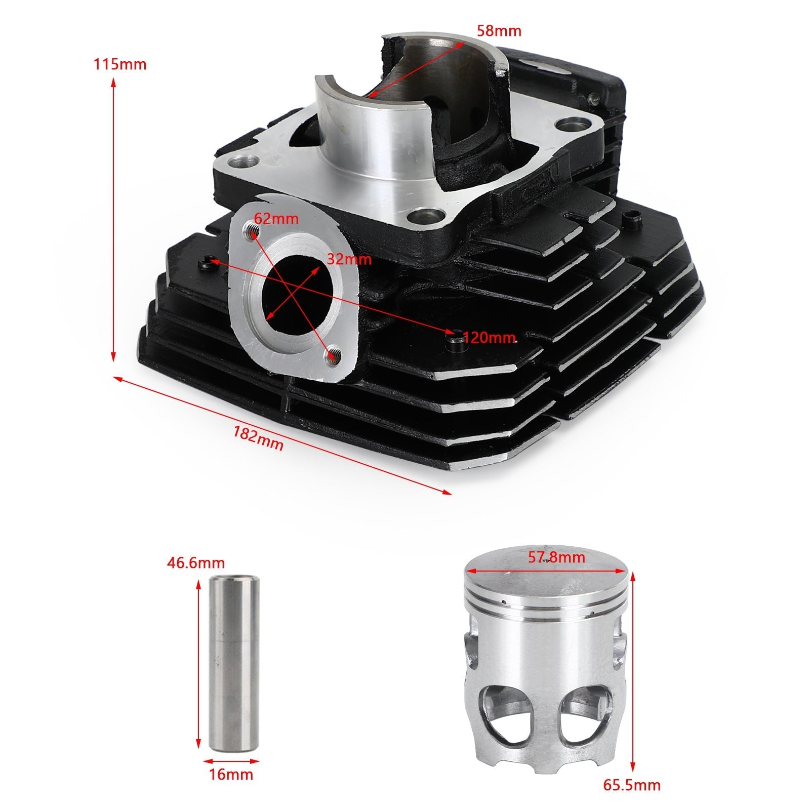 BLOK CYLINDRA BLOK TŁOKOWY 58 MM Dla YAMAHA RXK135 RXK RX135 RX KING Generic