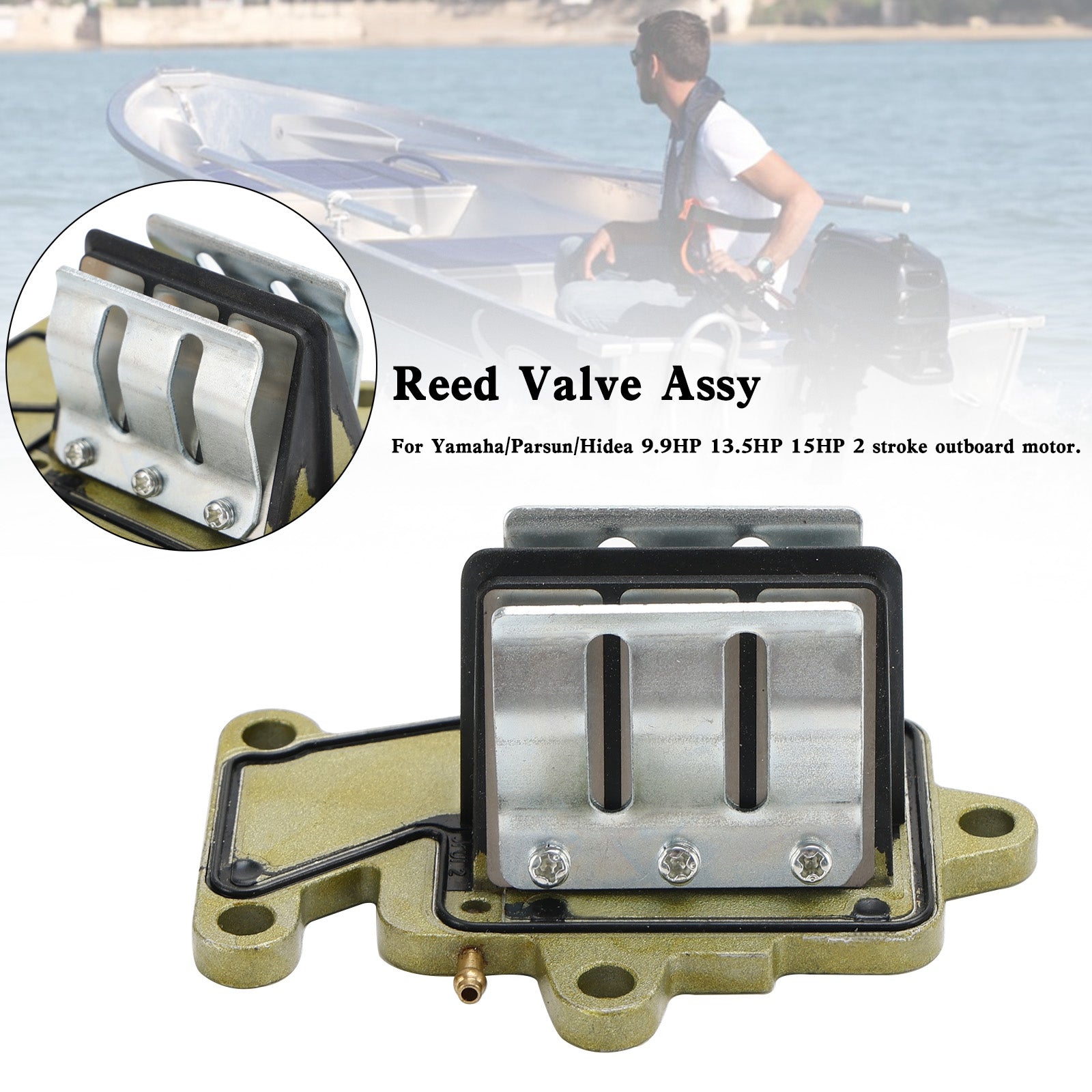 63V-13610-00 Zespół zaworu trzcinowego 63W-13610 do 2-suwowego silnika zaburtowego Yamaha 9,9 KM 15 KM