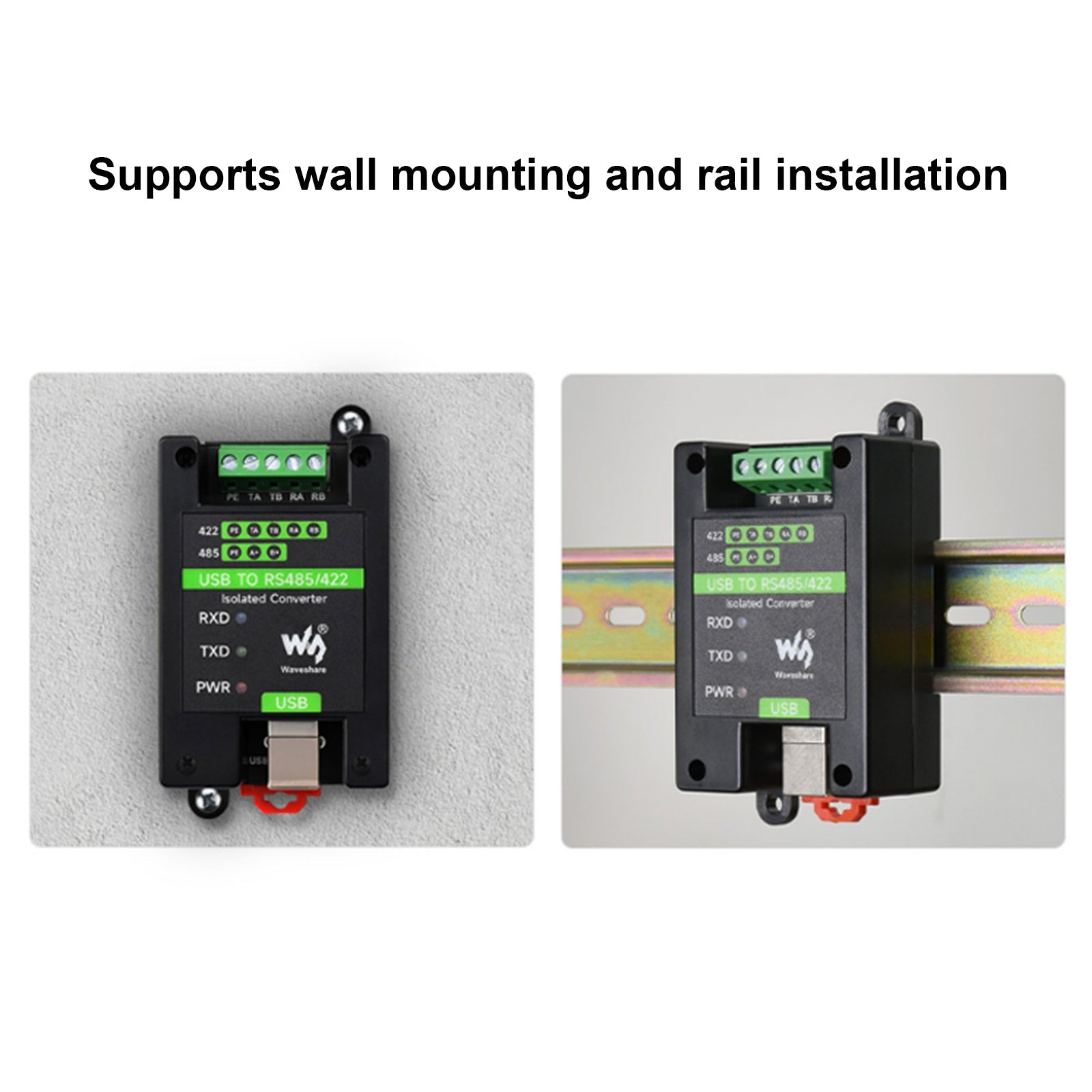 Izolowany konwerter klasy przemysłowej USB na obwody z wieloma zabezpieczeniami RS485/RS422