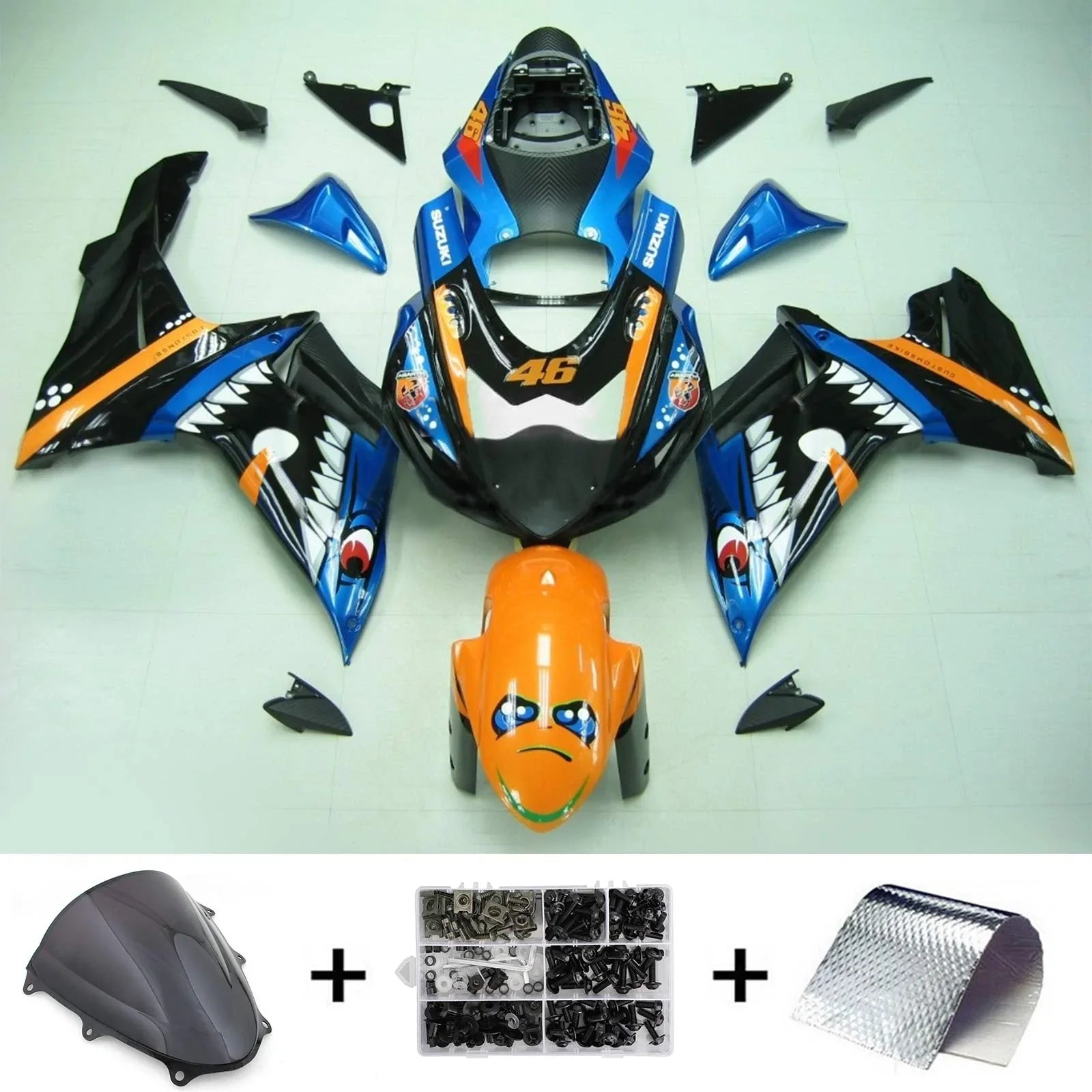 Amotopart Suzuki GSXR 600/750 2011-2021 K11 Carénage Kit Carrosserie Plastique ABS