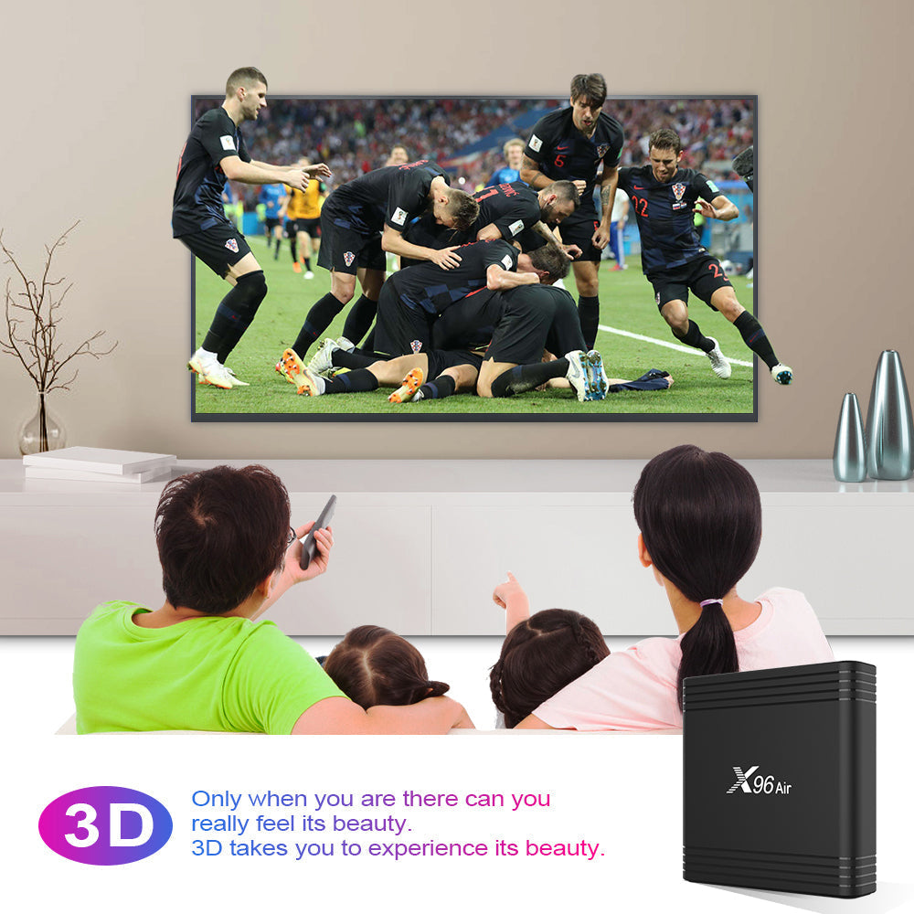 X96Air Android 9.0 4 + 32 Go 8K Wifi Media Player TV BOX H616 Quad Core 3D EU Plug