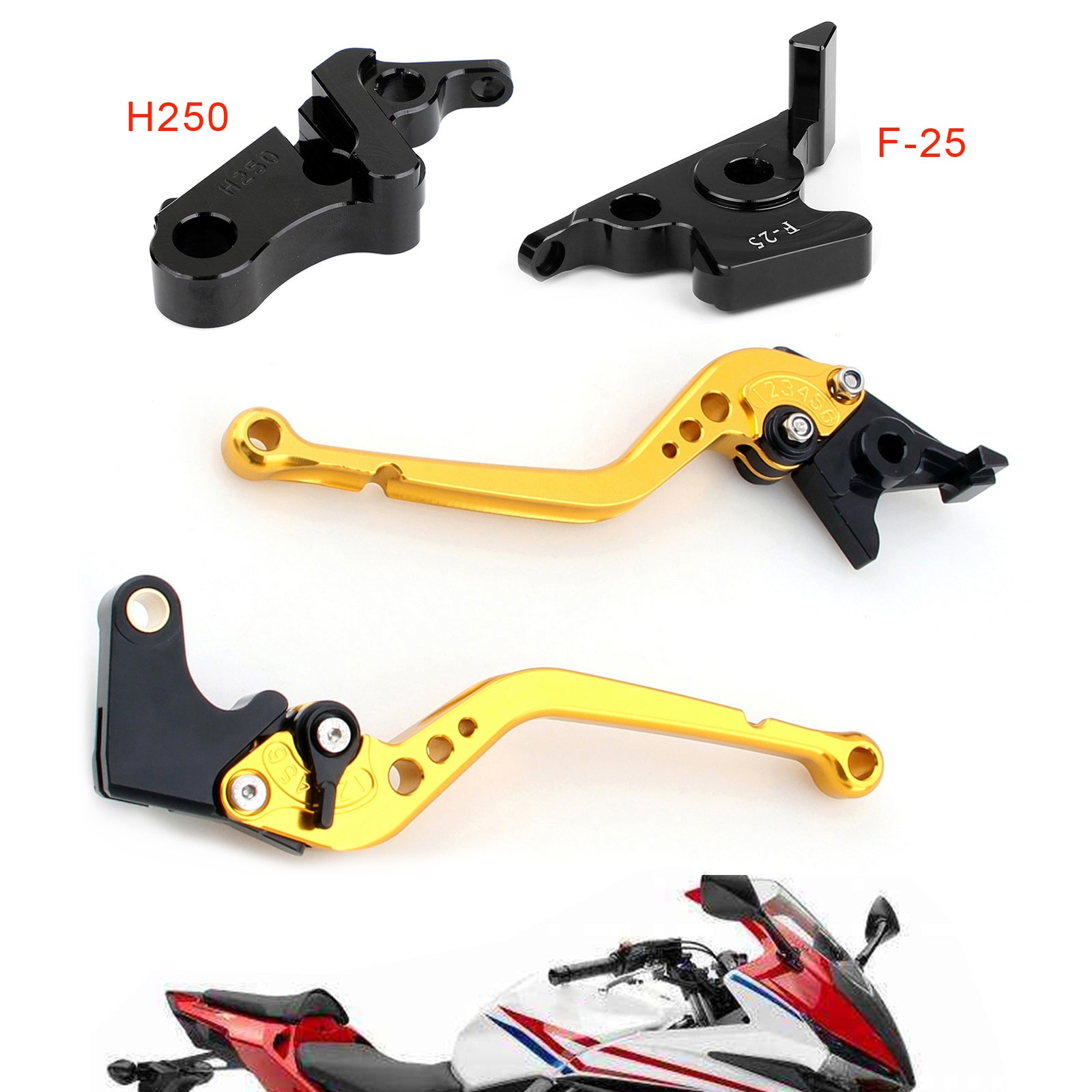 Palanca de freno de embrague largo para Honda CB500F CBR500R 13-15 CBR300RR CB300F 14-16 genérico