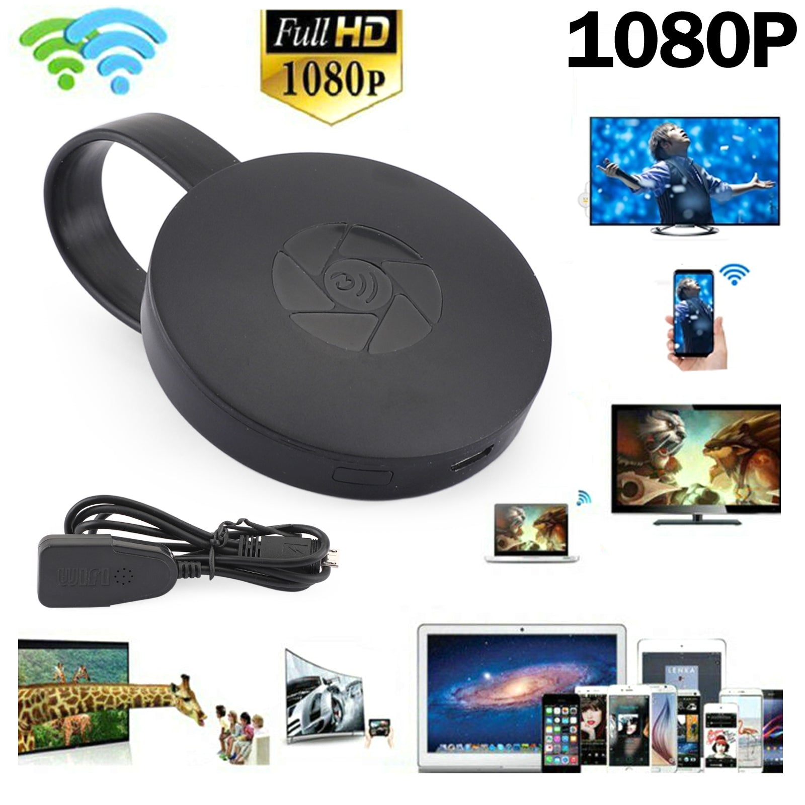 G2 1080P TV Stick Dongle Anycast Smart Cast HD TV WiFi Récepteur sans fil