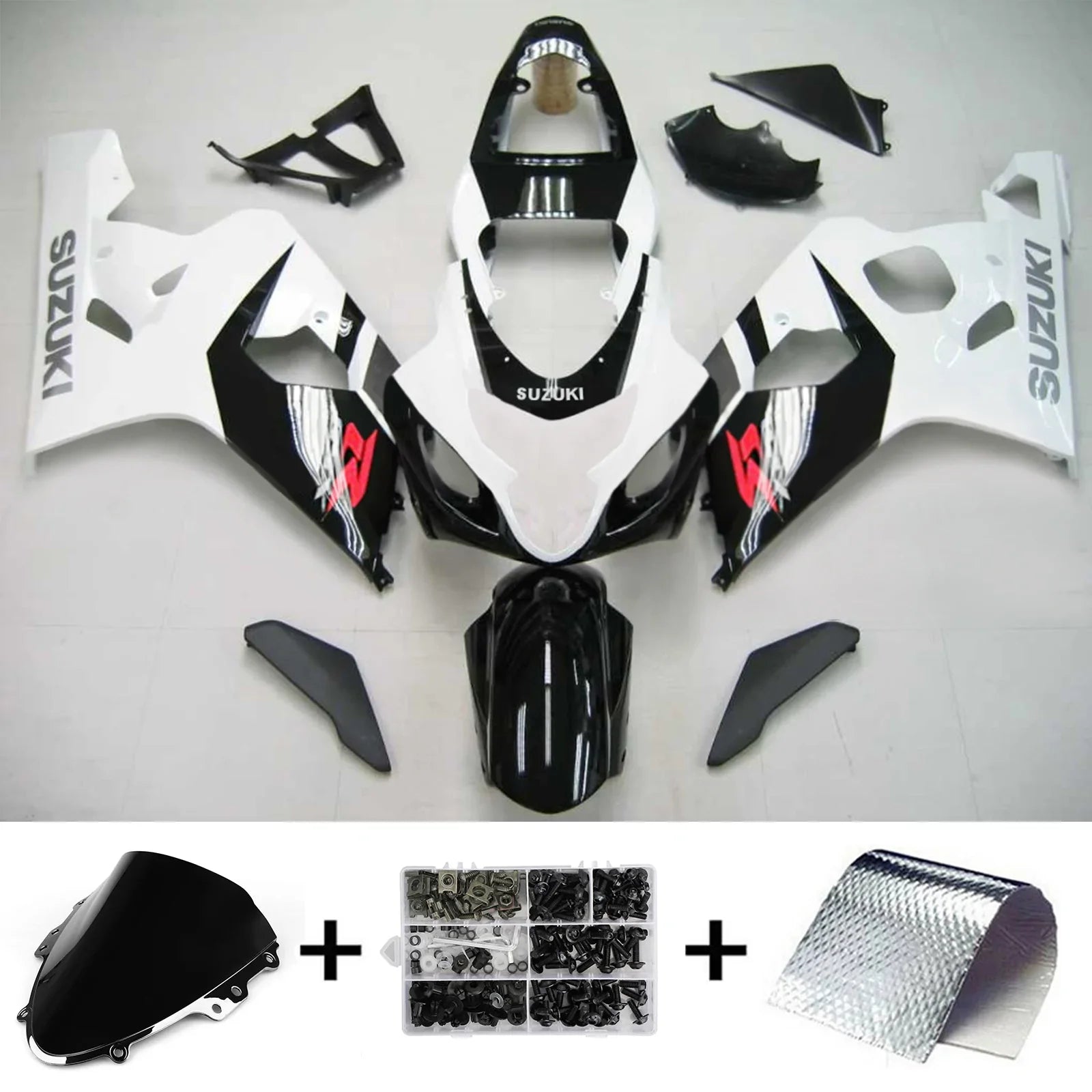 Amotopart Suzuki GSXR 600/750 2004-2005 Kit Carenatura Plastica ABS per Carrozzeria