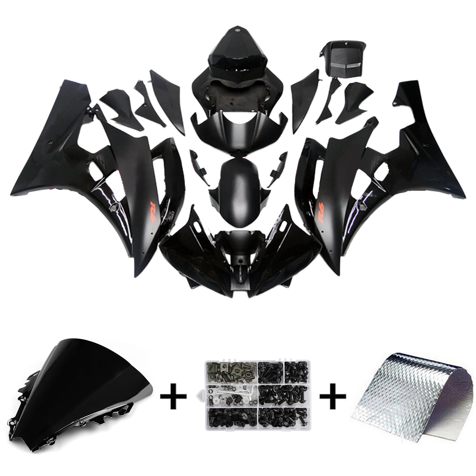 Amotopart Kit carena carrozzeria in plastica ABS per Yamaha YZF 600 R6 2006-2007