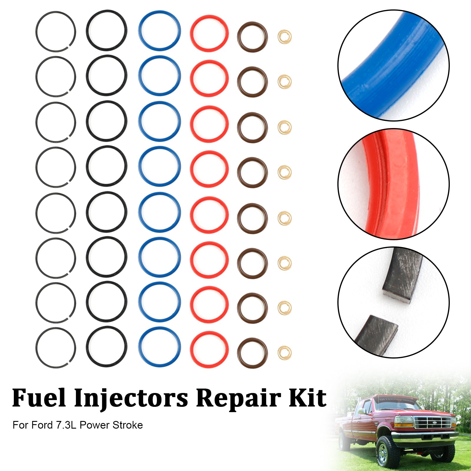 Kit de reparación de inyector de combustible de 8 piezas XC3Z9229AB apto para Ford 7.3L Electric Racing CM5010