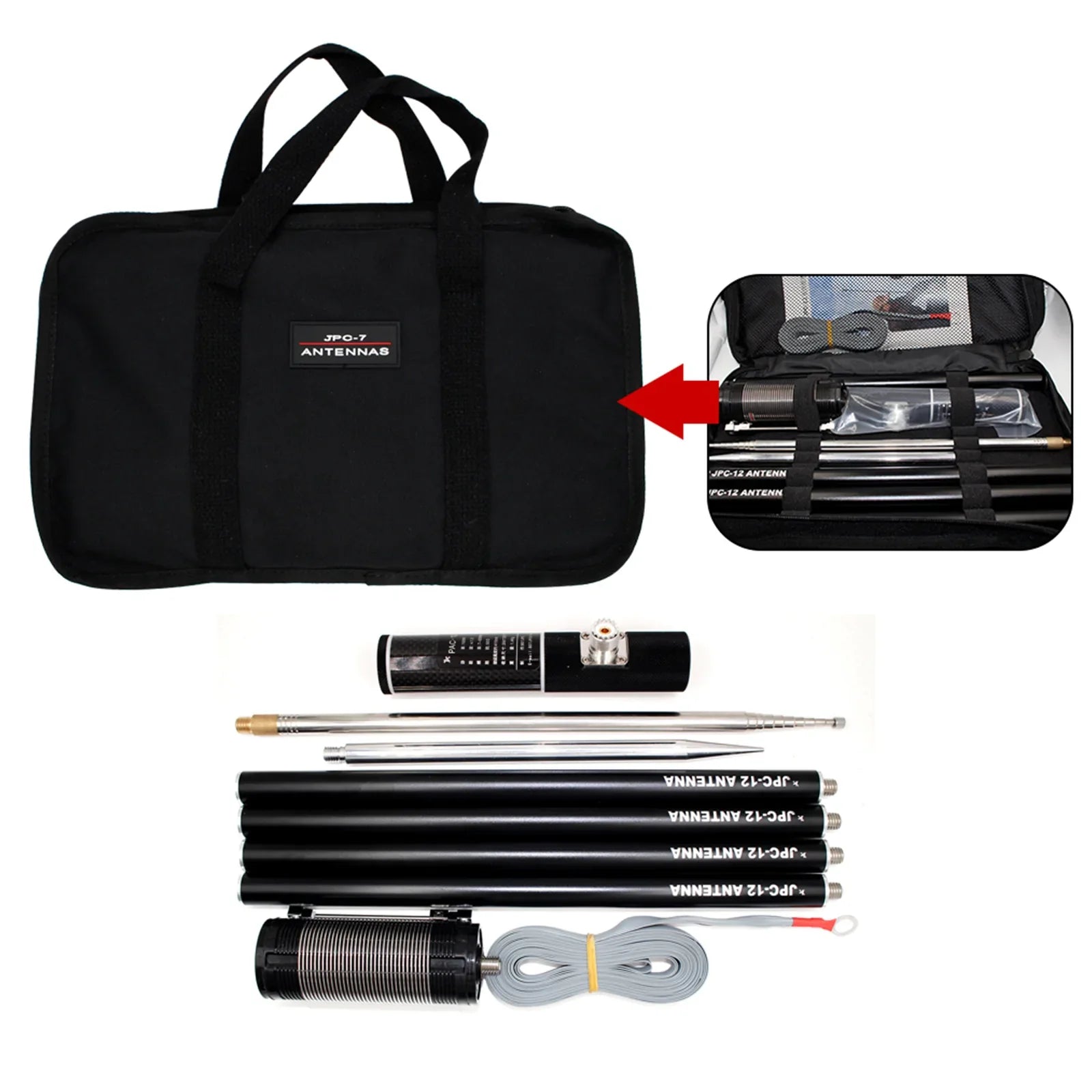 Przenośna antena krótkofalowa z regulatorem suwakowym 8 pasm 7 MHz-50 MHz PAC-12 do telewizora