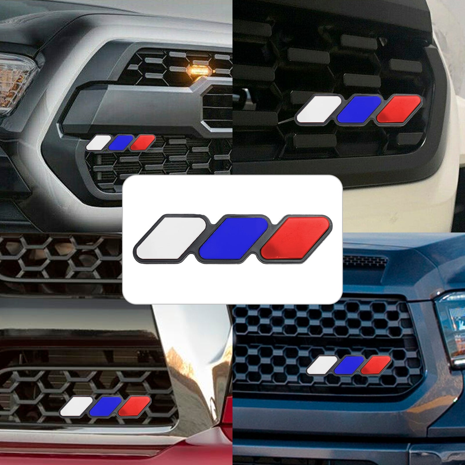 Badge de calandre tricolore, emblème de voiture, accessoires pour Toyota Tacoma TRD Tundra RAV4