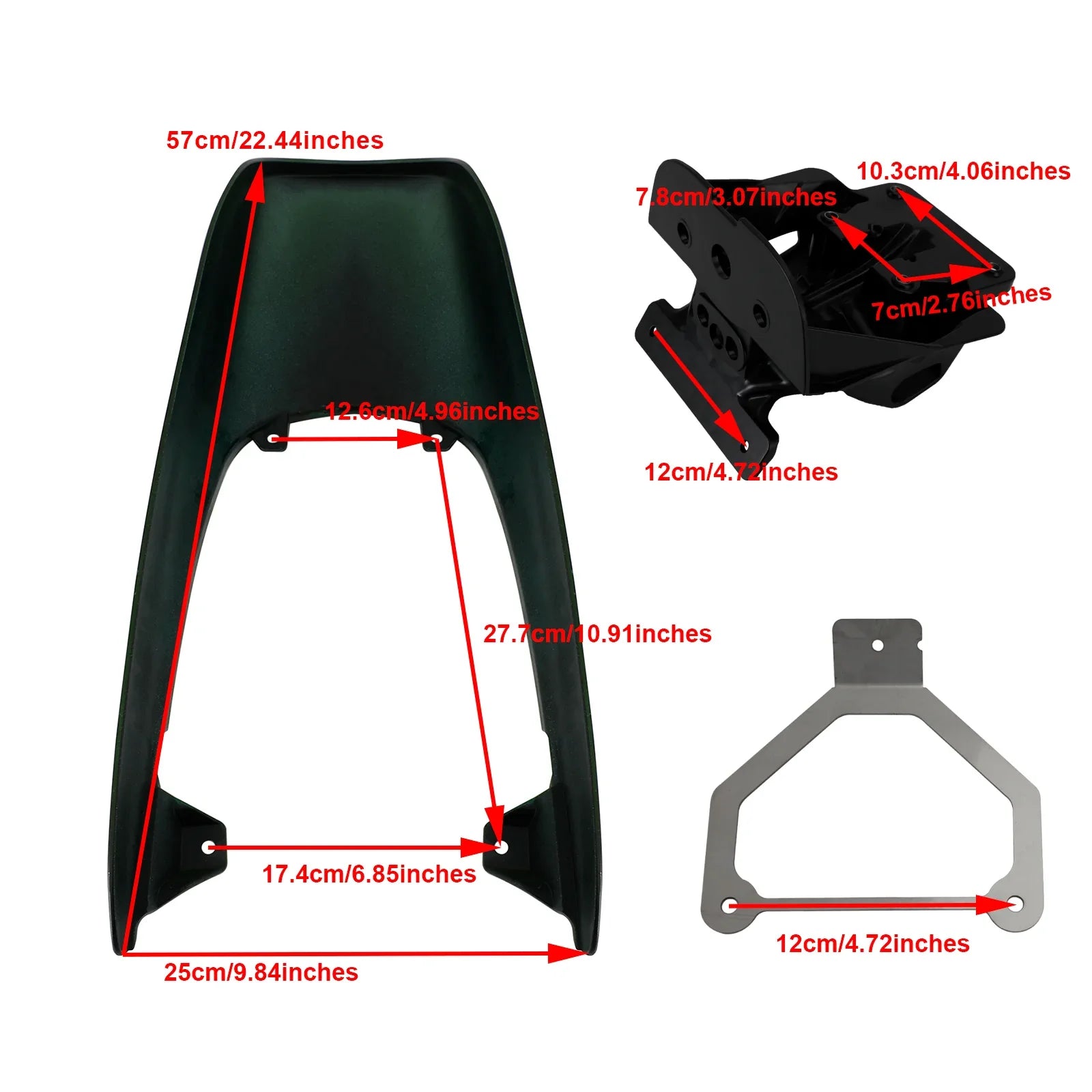 Carénage de capot de queue Kawasaki Z900RS 2018-2022 + support de plaque 'immatriculation