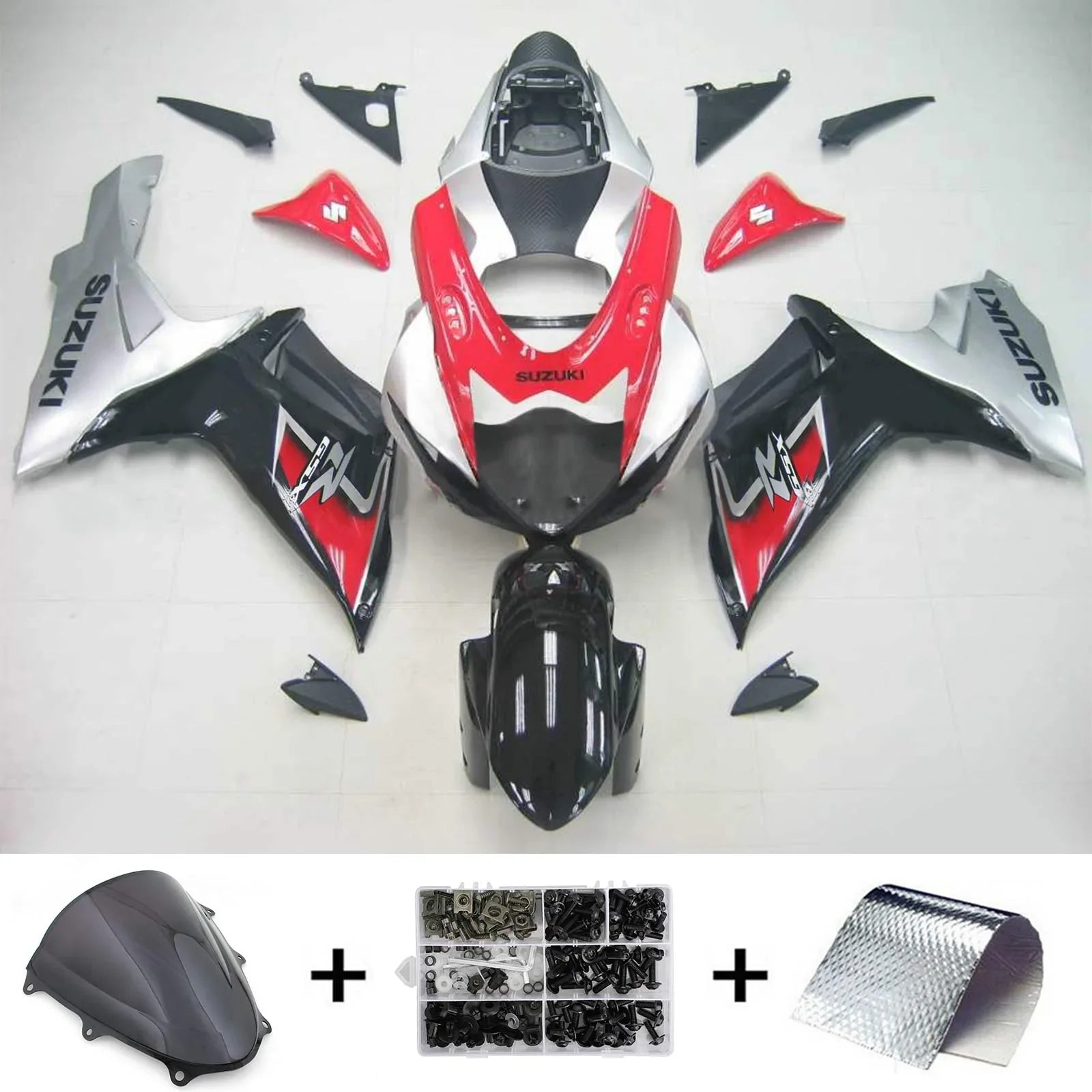 Amotopart Suzuki GSXR 600/750 2011-2021 K11 Carénage Kit Carrosserie Plastique ABS