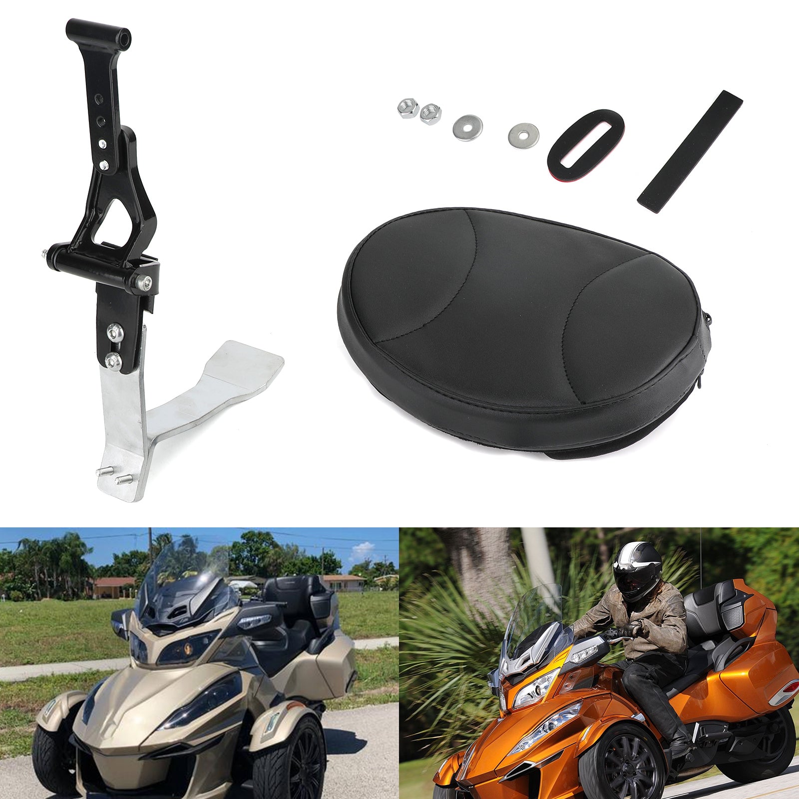 Respaldo del conductor apto para Can Am Spyder RT SE6 SM6 SE5 SM5 2008-2017 genérico