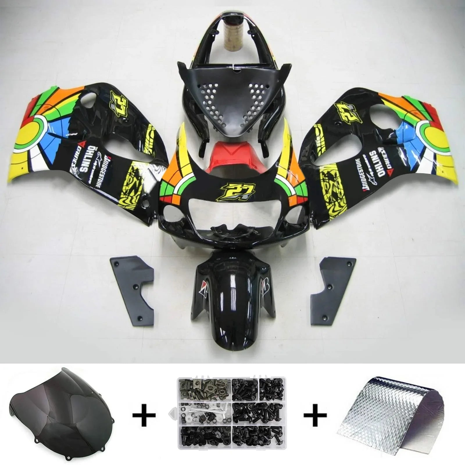 Amotopart Suzuki GSXR 600/750 1996-2000 Kit Carénage Carrosserie Plastique ABS