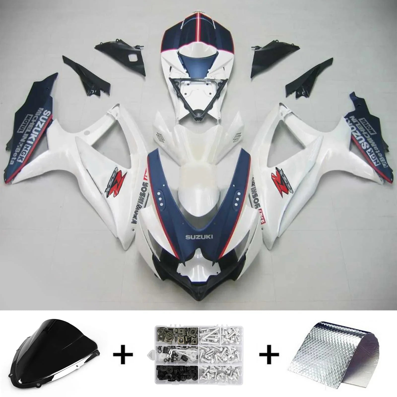 Amotopart Suzuki GSXR 600/750 2008-2010 Kit carenatura plastica ABS K8