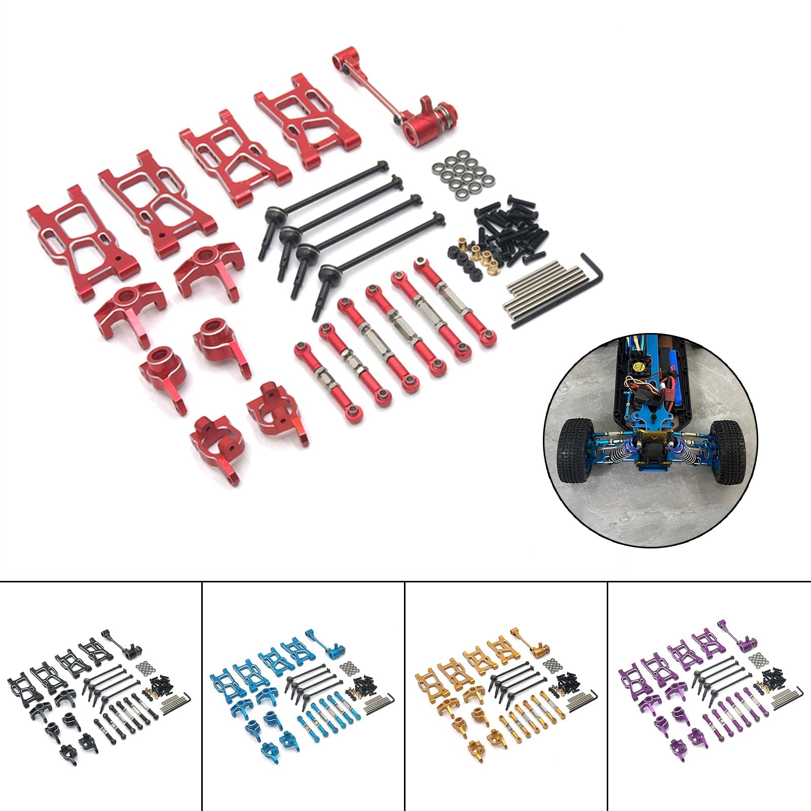 Mise à niveau des pièces métalliques pour Wltoys 1:14 144001 1/12 124017 Base de bras oscillant de voiture RC C